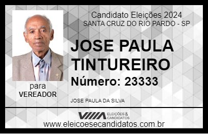 Candidato JOSÉ PAULA RADIALISTA 2024 - SANTA CRUZ DO RIO PARDO - Eleições