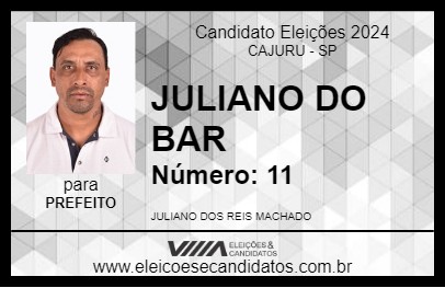 Candidato JULIANO DO BAR 2024 - CAJURU - Eleições