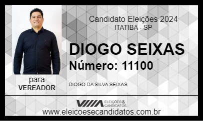 Candidato DIOGO SEIXAS 2024 - ITATIBA - Eleições