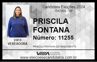 Candidato PRISCILA FONTANA 2024 - ITATIBA - Eleições