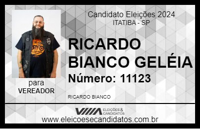 Candidato RICARDO BIANCO GELÉIA 2024 - ITATIBA - Eleições