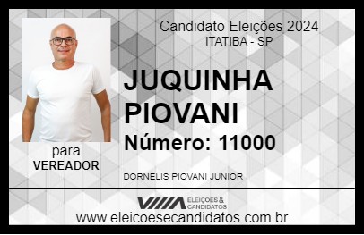 Candidato JUQUINHA PIOVANI 2024 - ITATIBA - Eleições