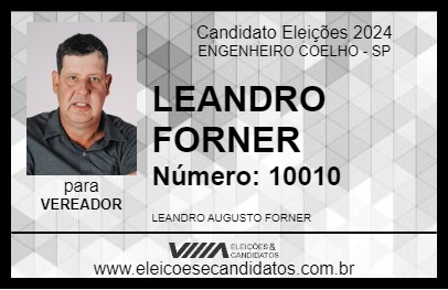 Candidato LEANDRO FORNER 2024 - ENGENHEIRO COELHO - Eleições