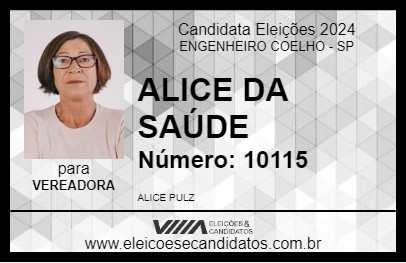 Candidato ALICE ENFERMEIRA 2024 - ENGENHEIRO COELHO - Eleições