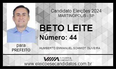 Candidato BETO LEITE 2024 - MARTINÓPOLIS - Eleições