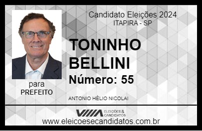 Candidato TONINHO BELLINI 2024 - ITAPIRA - Eleições