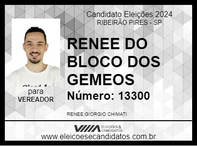 Candidato RENEE DO BLOCO DOS GEMEOS 2024 - RIBEIRÃO PIRES - Eleições