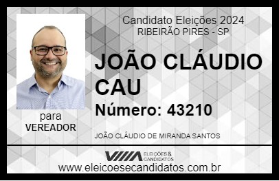 Candidato JOÃO CLÁUDIO CAU 2024 - RIBEIRÃO PIRES - Eleições