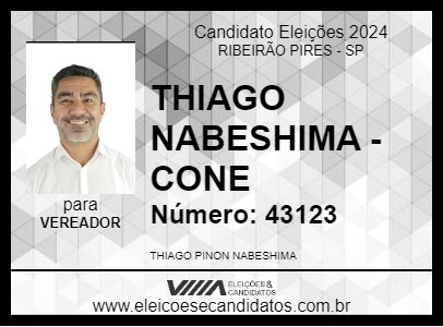 Candidato THIAGO NABESHIMA - CONE 2024 - RIBEIRÃO PIRES - Eleições