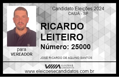 Candidato RICARDO LEITEIRO 2024 - CAIUÁ - Eleições