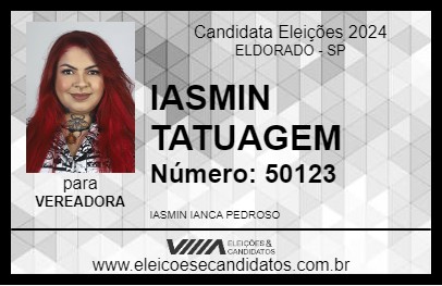 Candidato IASMIN TATUAGEM 2024 - ELDORADO - Eleições