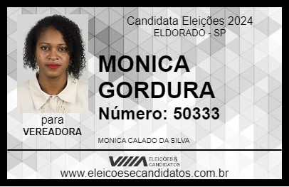 Candidato MONICA GORDURA 2024 - ELDORADO - Eleições