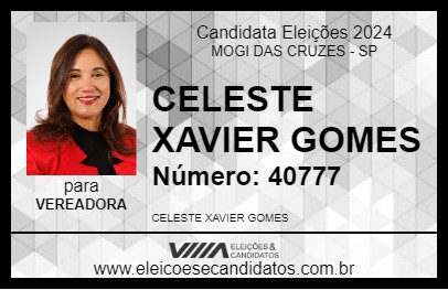 Candidato CELESTE XAVIER GOMES 2024 - MOGI DAS CRUZES - Eleições