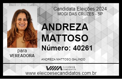 Candidato ANDREZA MATTOSO 2024 - MOGI DAS CRUZES - Eleições