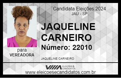 Candidato JAQUELINE CARNEIRO 2024 - JAÚ - Eleições