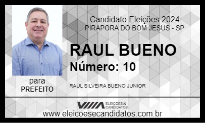 Candidato RAUL BUENO 2024 - PIRAPORA DO BOM JESUS - Eleições