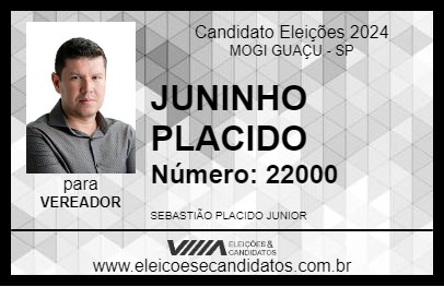 Candidato JUNINHO PLACIDO 2024 - MOGI GUAÇU - Eleições