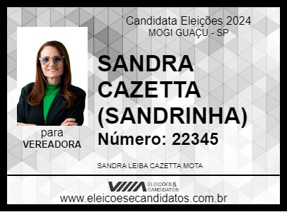 Candidato SANDRA CAZETTA (SANDRINHA) 2024 - MOGI GUAÇU - Eleições