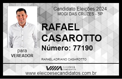 Candidato RAFAEL CASAROTTO 2024 - MOGI DAS CRUZES - Eleições