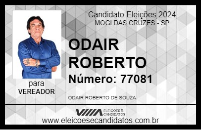 Candidato ODAIR ROBERTO 2024 - MOGI DAS CRUZES - Eleições