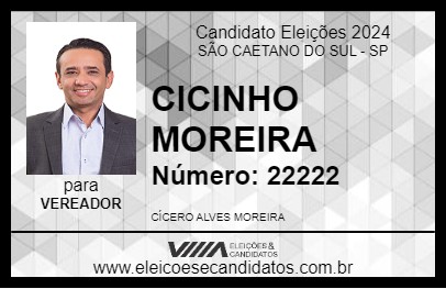 Candidato CICINHO MOREIRA 2024 - SÃO CAETANO DO SUL - Eleições