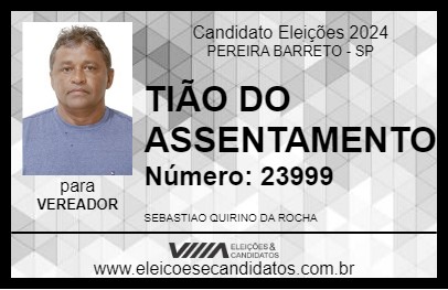 Candidato TIÃO DO ASSENTAMENTO 2024 - PEREIRA BARRETO - Eleições