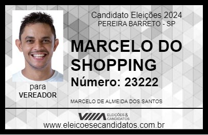 Candidato MARCELO DO SHOPPING 2024 - PEREIRA BARRETO - Eleições