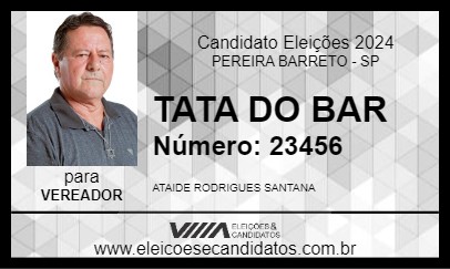 Candidato TATA DO BAR 2024 - PEREIRA BARRETO - Eleições