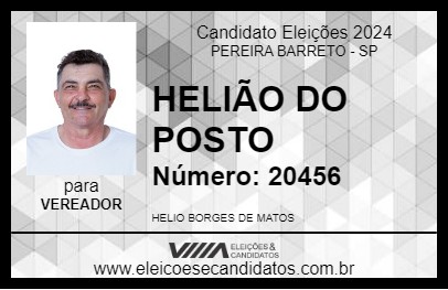 Candidato HELIÃO DO POSTO 2024 - PEREIRA BARRETO - Eleições