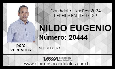 Candidato NILDO EUGENIO 2024 - PEREIRA BARRETO - Eleições