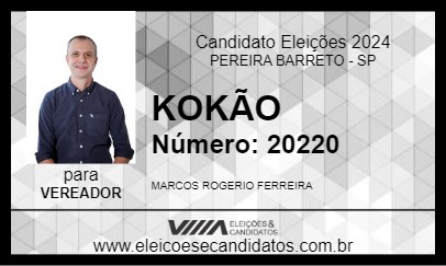 Candidato KOKÃO 2024 - PEREIRA BARRETO - Eleições