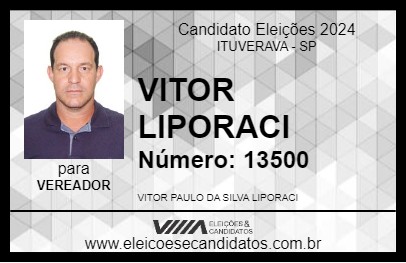 Candidato VITOR LIPORACI 2024 - ITUVERAVA - Eleições