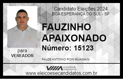 Candidato FAUZINHO APAIXONADO 2024 - BOA ESPERANÇA DO SUL - Eleições