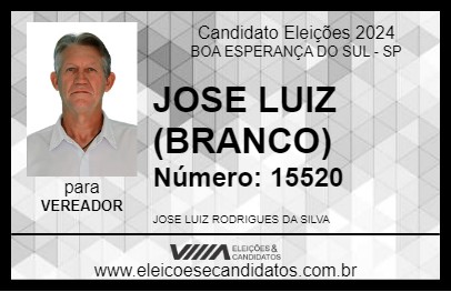 Candidato JOSE LUIZ (BRANCO) 2024 - BOA ESPERANÇA DO SUL - Eleições