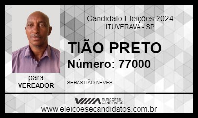 Candidato TIÃO PRETO 2024 - ITUVERAVA - Eleições