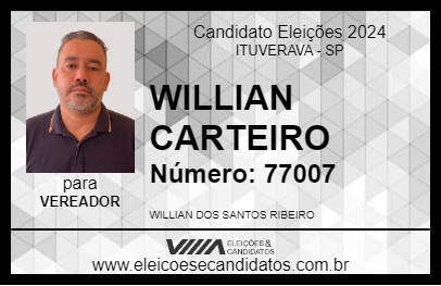 Candidato WILLIAN CARTEIRO 2024 - ITUVERAVA - Eleições