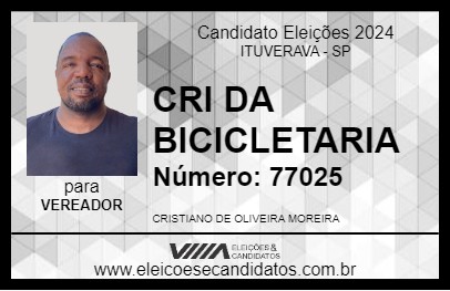 Candidato CRI DA BICICLETARIA 2024 - ITUVERAVA - Eleições