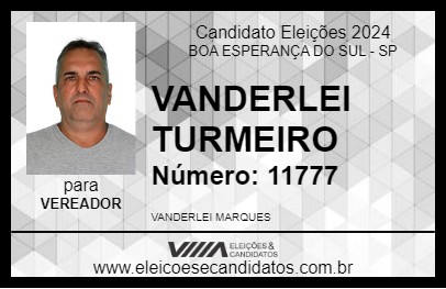 Candidato VANDERLEI TURMEIRO 2024 - BOA ESPERANÇA DO SUL - Eleições