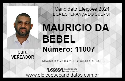 Candidato MAURICIO DA BEBEL 2024 - BOA ESPERANÇA DO SUL - Eleições