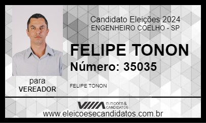 Candidato FELIPE TONON 2024 - ENGENHEIRO COELHO - Eleições