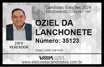 Candidato OZIEL DA LANCHONETE 3 IRMÃOS 2024 - ENGENHEIRO COELHO - Eleições