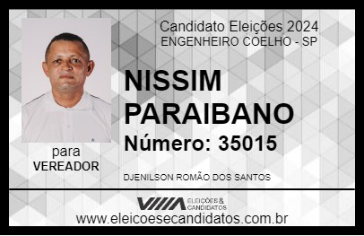 Candidato NISSIM PARAIBANO 2024 - ENGENHEIRO COELHO - Eleições