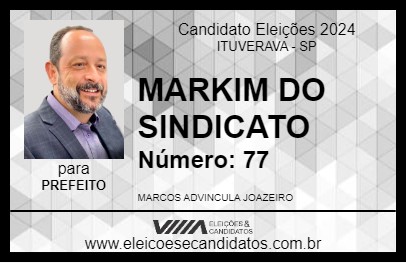 Candidato MARKIM DO SINDICATO 2024 - ITUVERAVA - Eleições