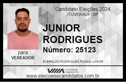 Candidato JUNIOR RODRIGUES 2024 - ITUVERAVA - Eleições