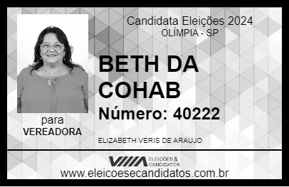 Candidato BETH DA COHAB 2024 - OLÍMPIA - Eleições