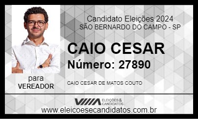 Candidato CAIO CESAR      2024 - SÃO BERNARDO DO CAMPO - Eleições