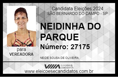 Candidato NEIDINHA DO PARQUE 2024 - SÃO BERNARDO DO CAMPO - Eleições