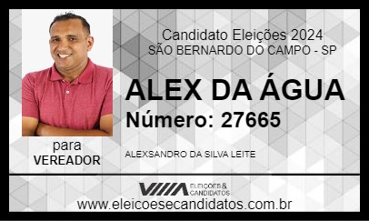 Candidato ALEX DA ÁGUA 2024 - SÃO BERNARDO DO CAMPO - Eleições