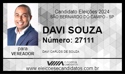 Candidato DAVI SOUZA     2024 - SÃO BERNARDO DO CAMPO - Eleições