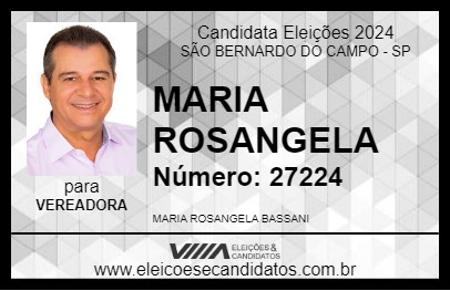 Candidato MARIA ROSANGELA 2024 - SÃO BERNARDO DO CAMPO - Eleições